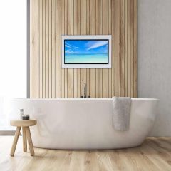 Elite 32” 4K Bathroom TV + Premium Pair or Single Stereo KEF IP64 Ceiling Speaker