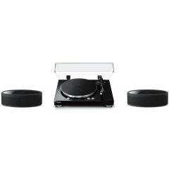 Yamaha Vinyl 500 Turntable Musiccast 50 x2 Wireless Speaker System Black